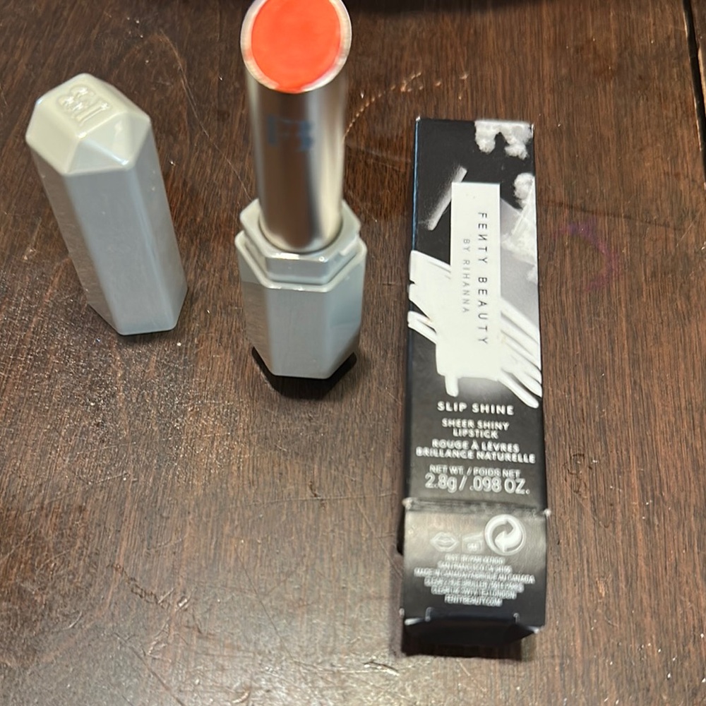 Fenty Beauty Slip Shine Lipstick in Bold Coral